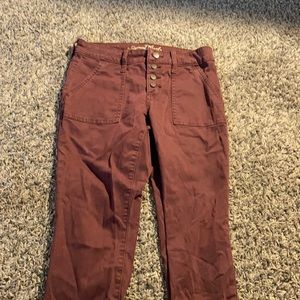 maroon cargo looking pants size 0